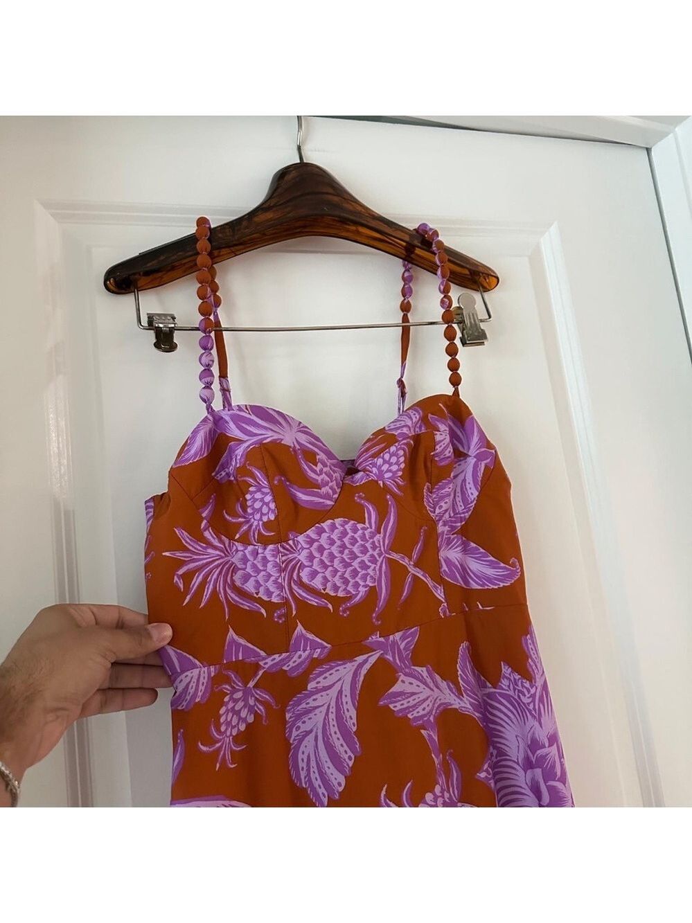 Farm Rio Mixed Tropical Swing Sleeveless Midi Dress - Picture 2 of 8